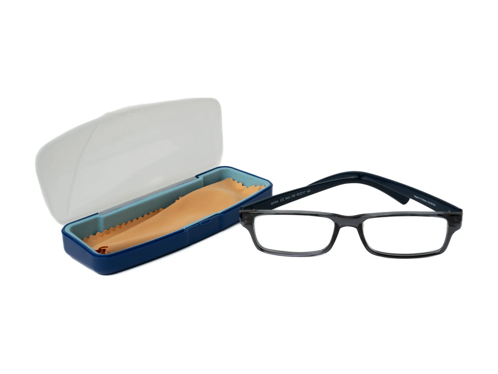 Sifra 160 gri cristal / bleumarin, în etui, cu lavetă